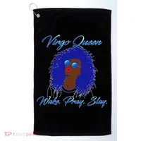 Virgo Queen Wake Pray Slay Golf Towel thumb 0