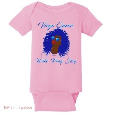 Virgo Queen Wake Pray Slay Baby Bodysuit