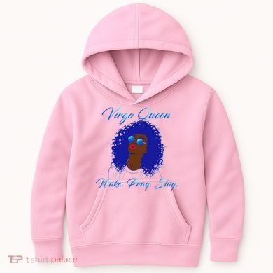Virgo Queen Wake Pray Slay Kids Hoodie