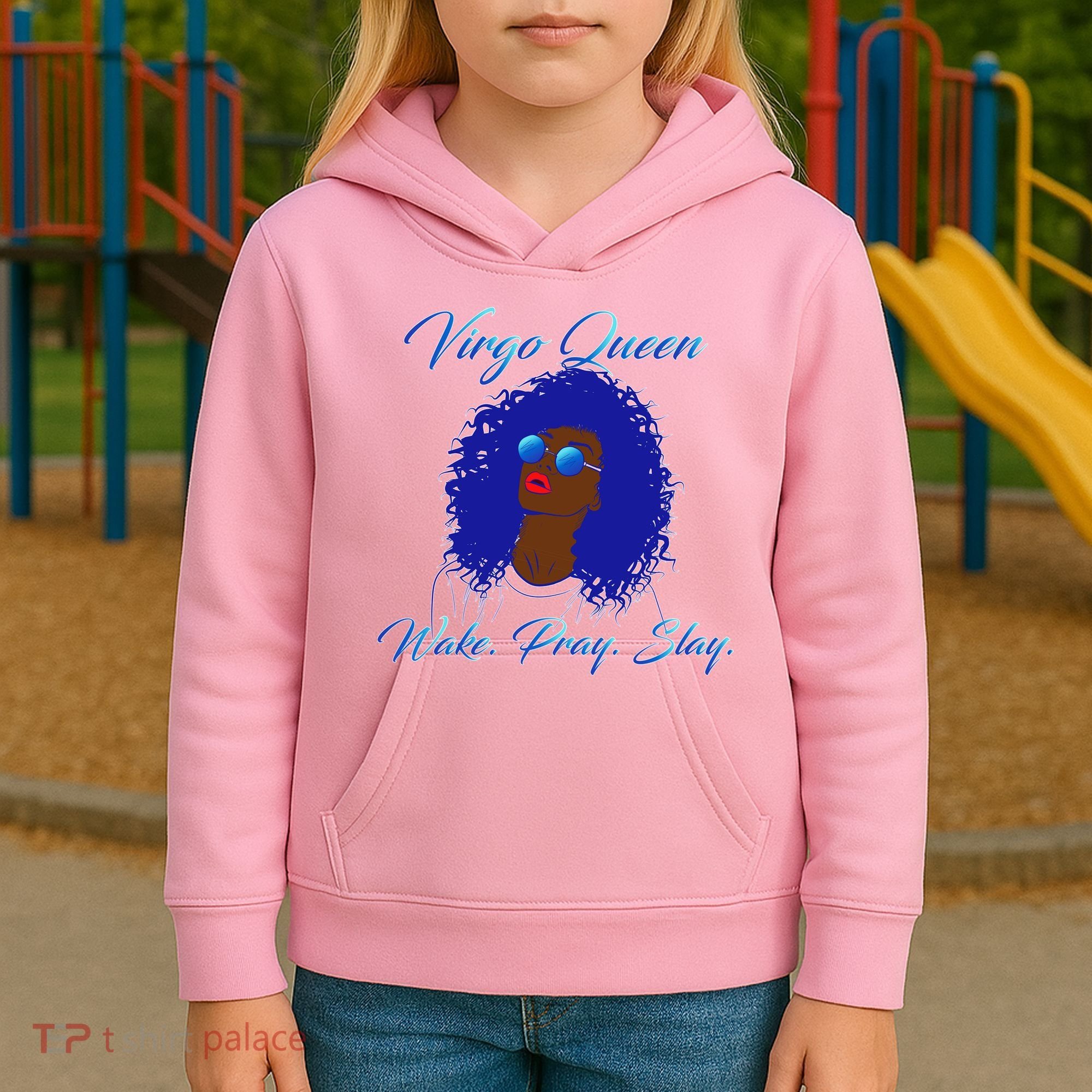 Virgo Queen Wake Pray Slay Kids Hoodie