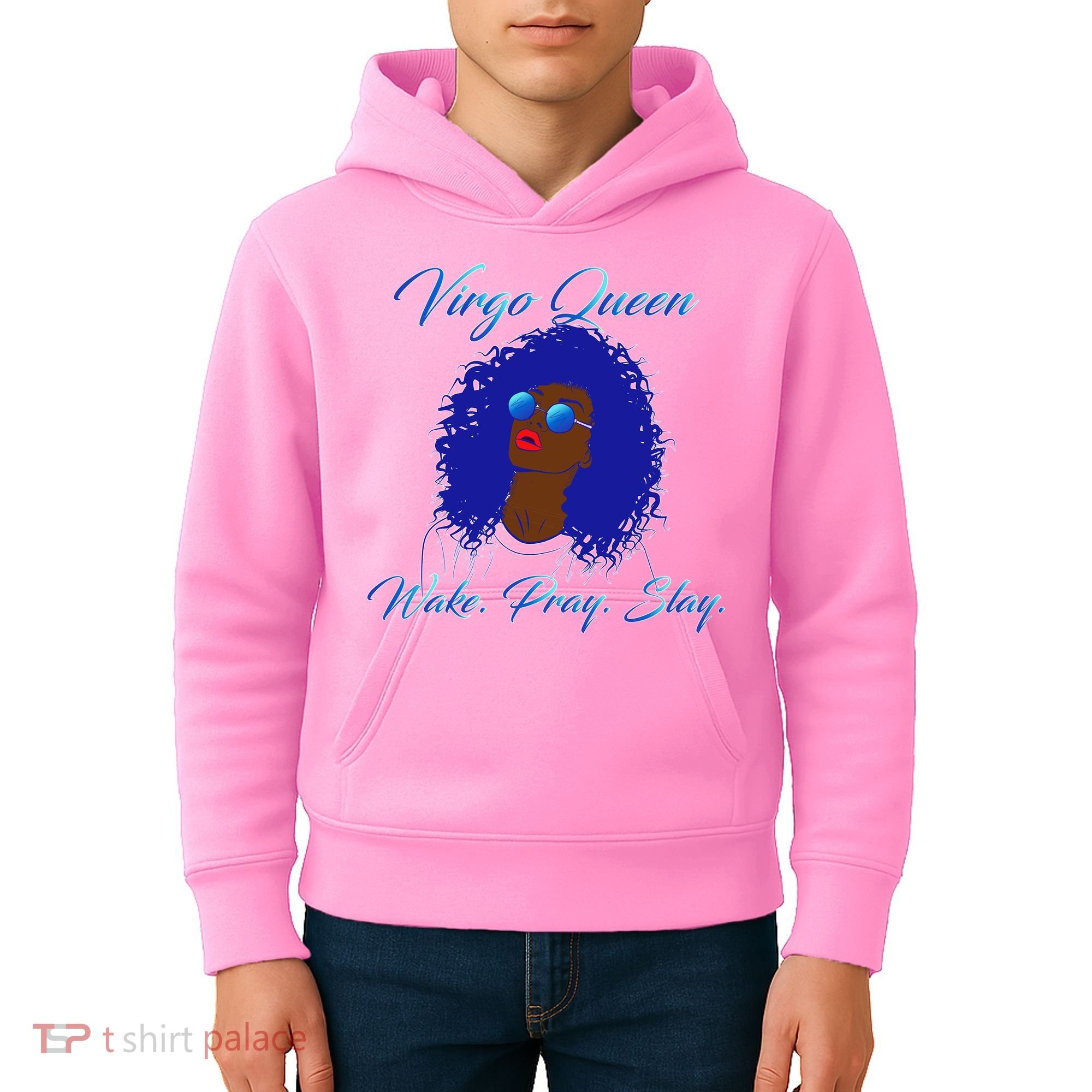 Virgo Queen Wake Pray Slay Kids Hoodie