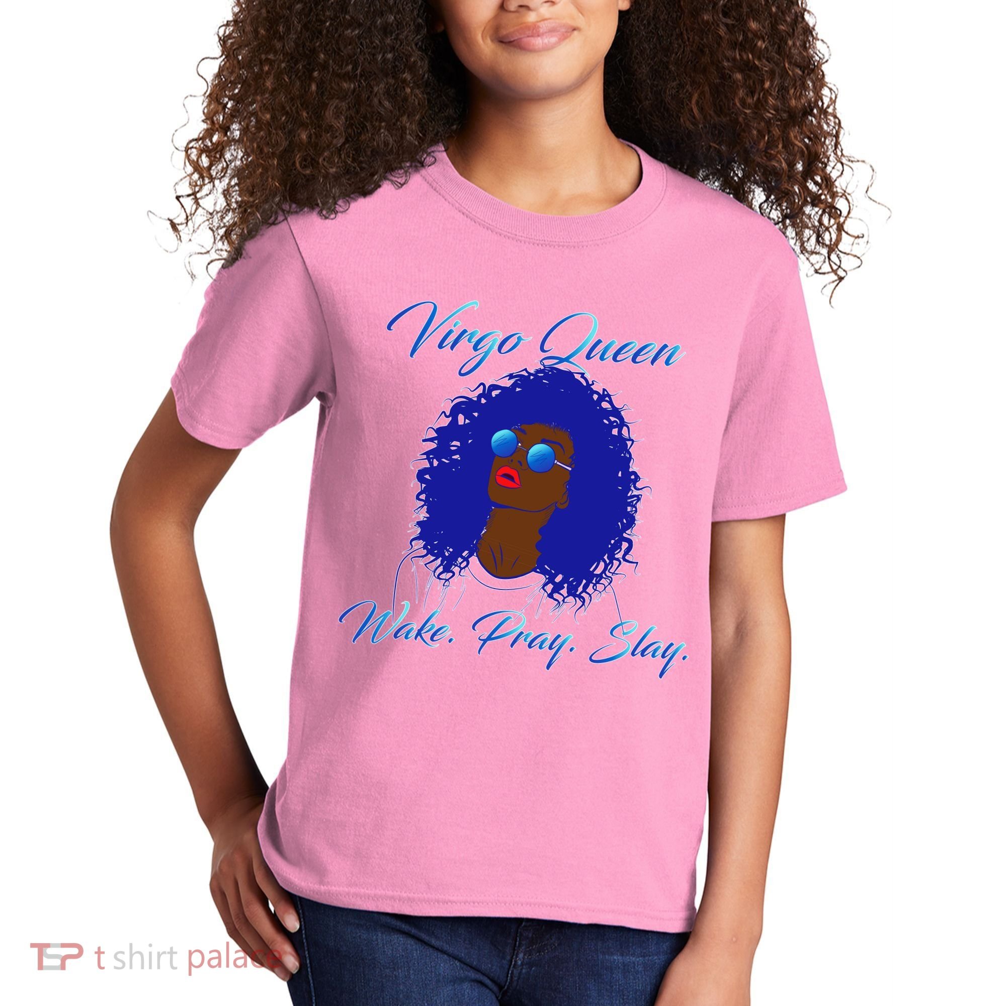 Virgo Queen Wake Pray Slay Kids T-Shirt