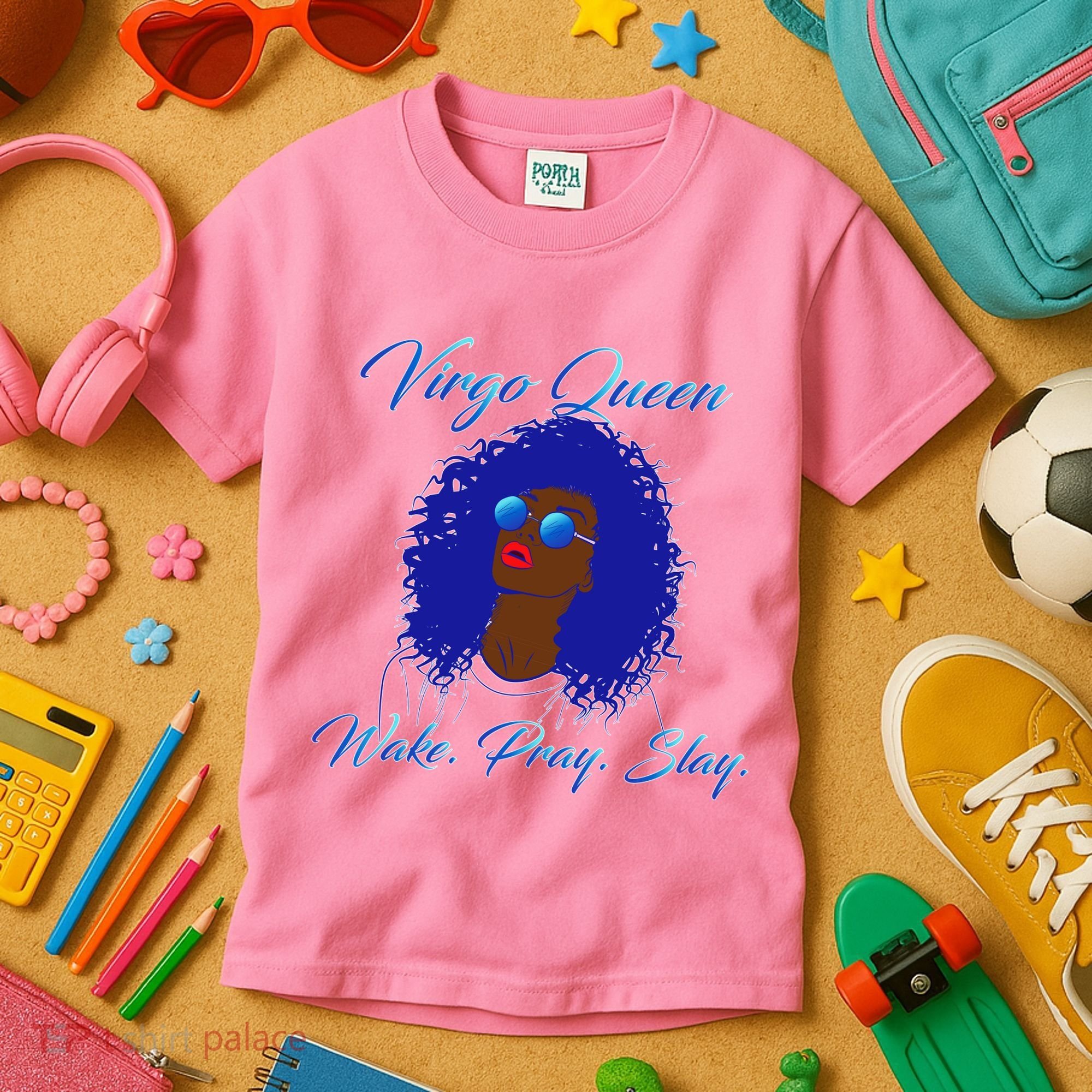 Virgo Queen Wake Pray Slay Kids T-Shirt