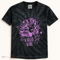 Virgo Vibe Zodiac Kids Tie-Dye T-Shirt thumb 0
