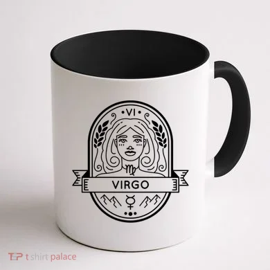 Virgo Zodiac Symbol Design Coffee Mug back