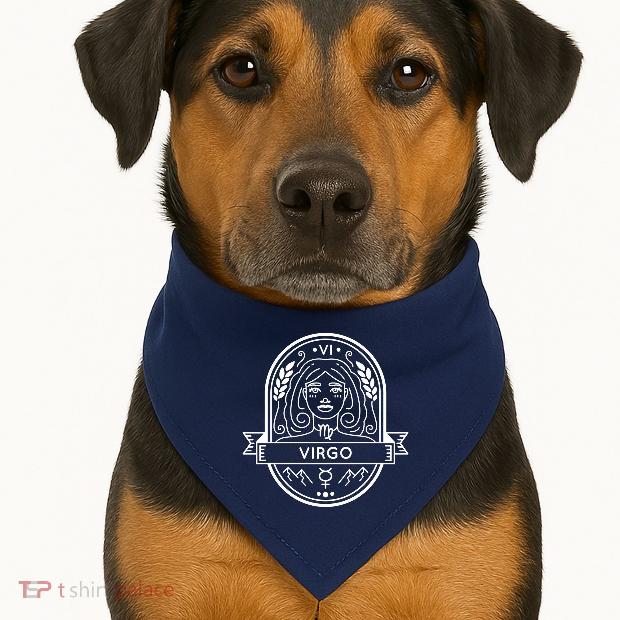 Virgo Zodiac Symbol Design USA-Made Doggie Bandana