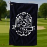 Virgo Zodiac Symbol Design Golf Towel thumb 1