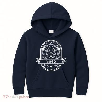 Virgo Zodiac Symbol Design Kids Hoodie