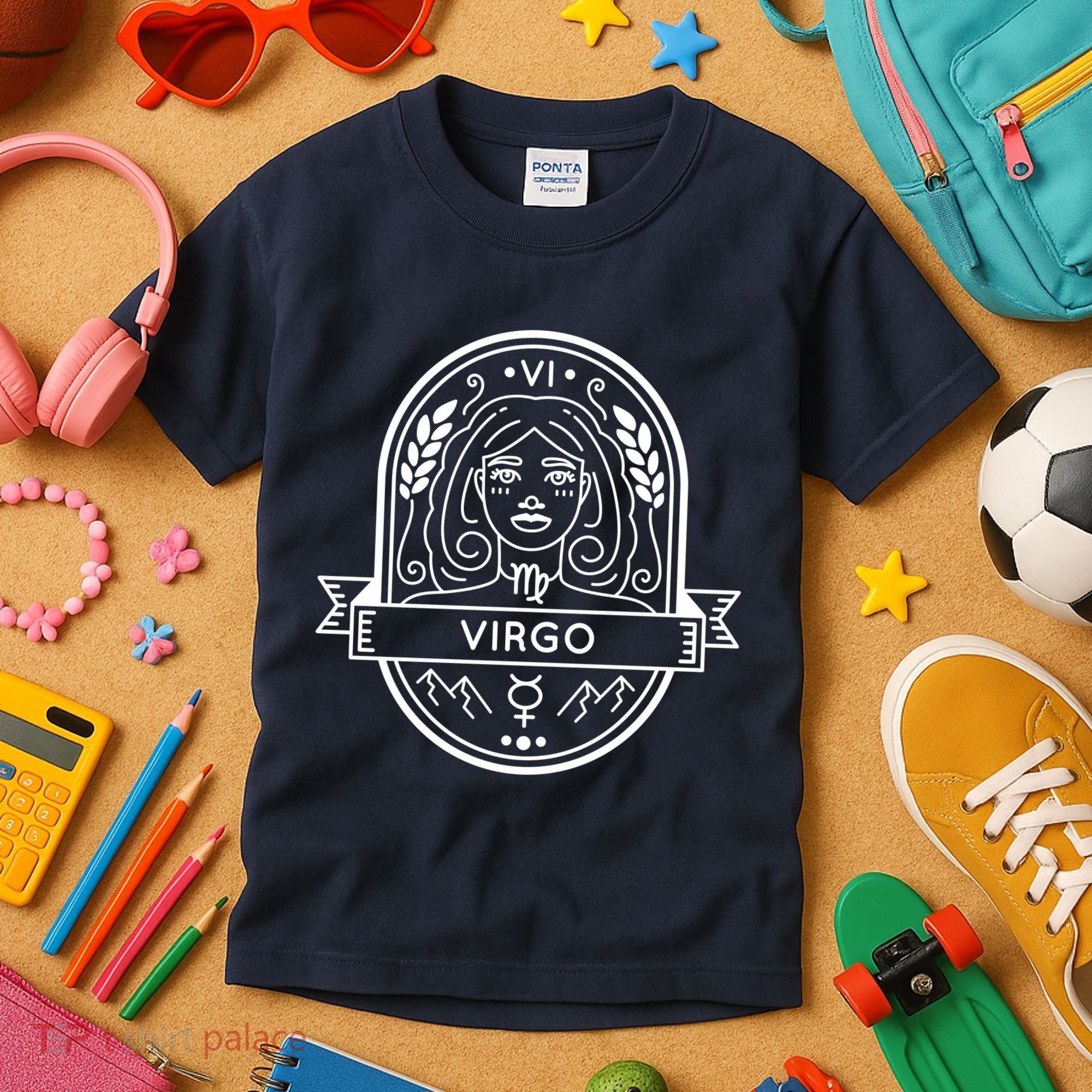 Virgo Zodiac Symbol Design Kids T-Shirt
