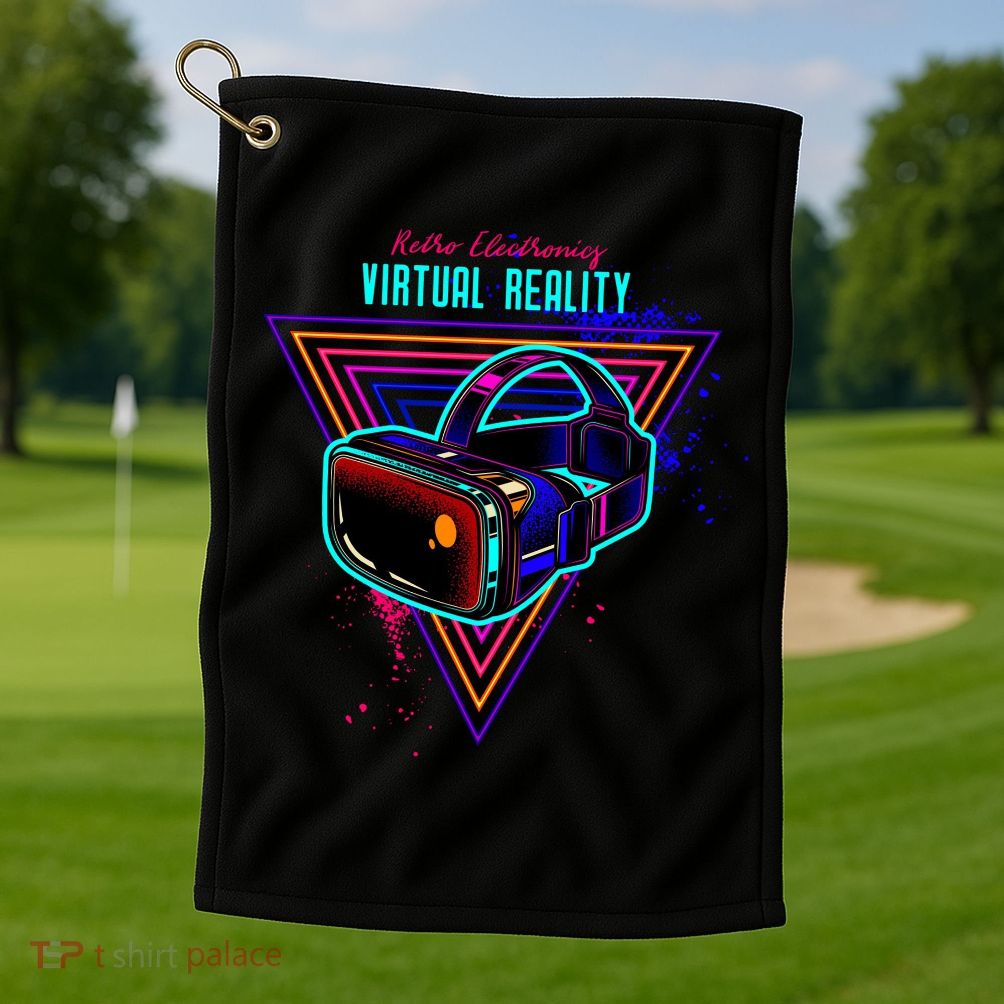 Virtual Reality Neon Golf Towel