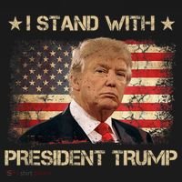Vintage I Stand President Trump USA Flag Trump Supporters Bucket Hat thumb 4