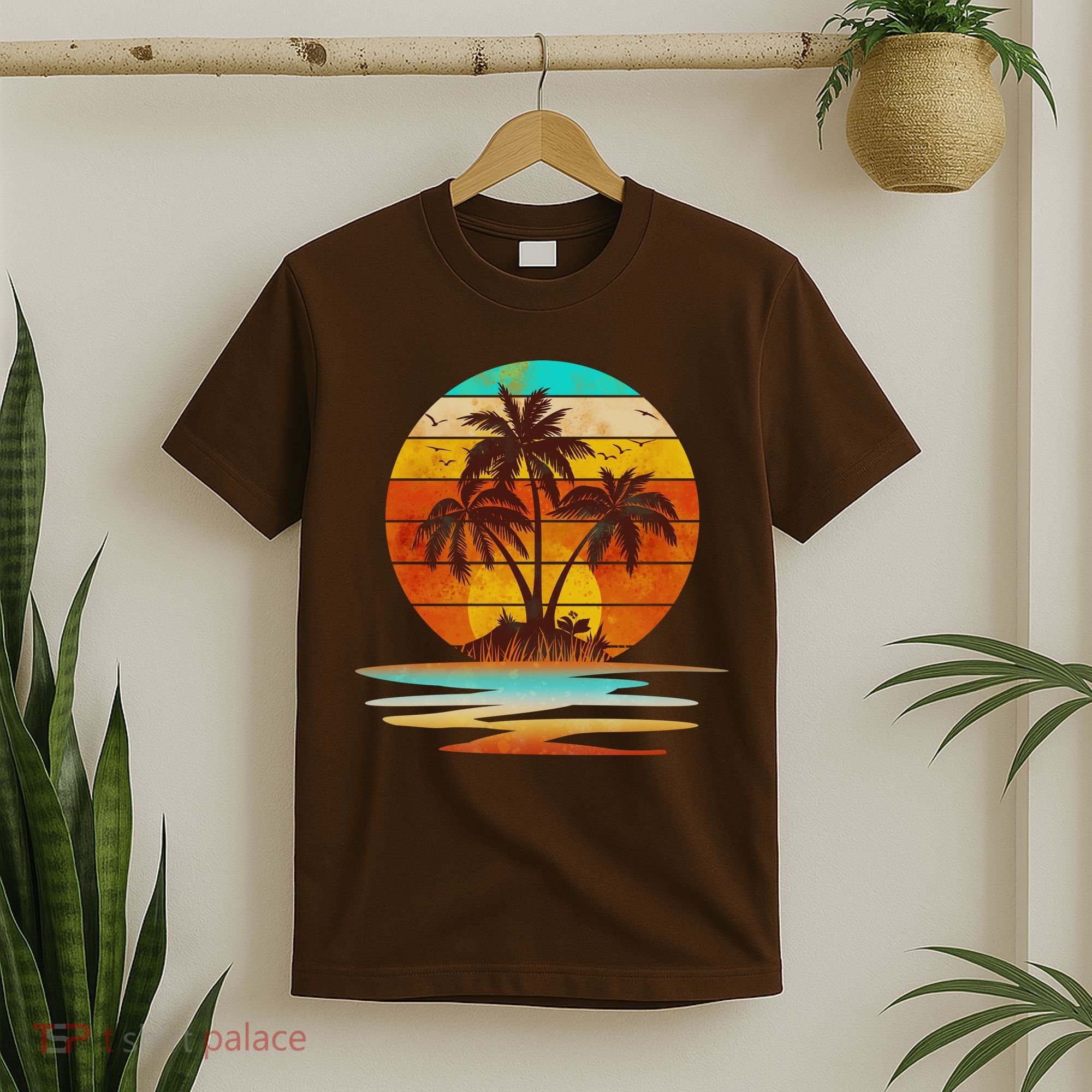 Vintage Island Sunset Emblem T-Shirt