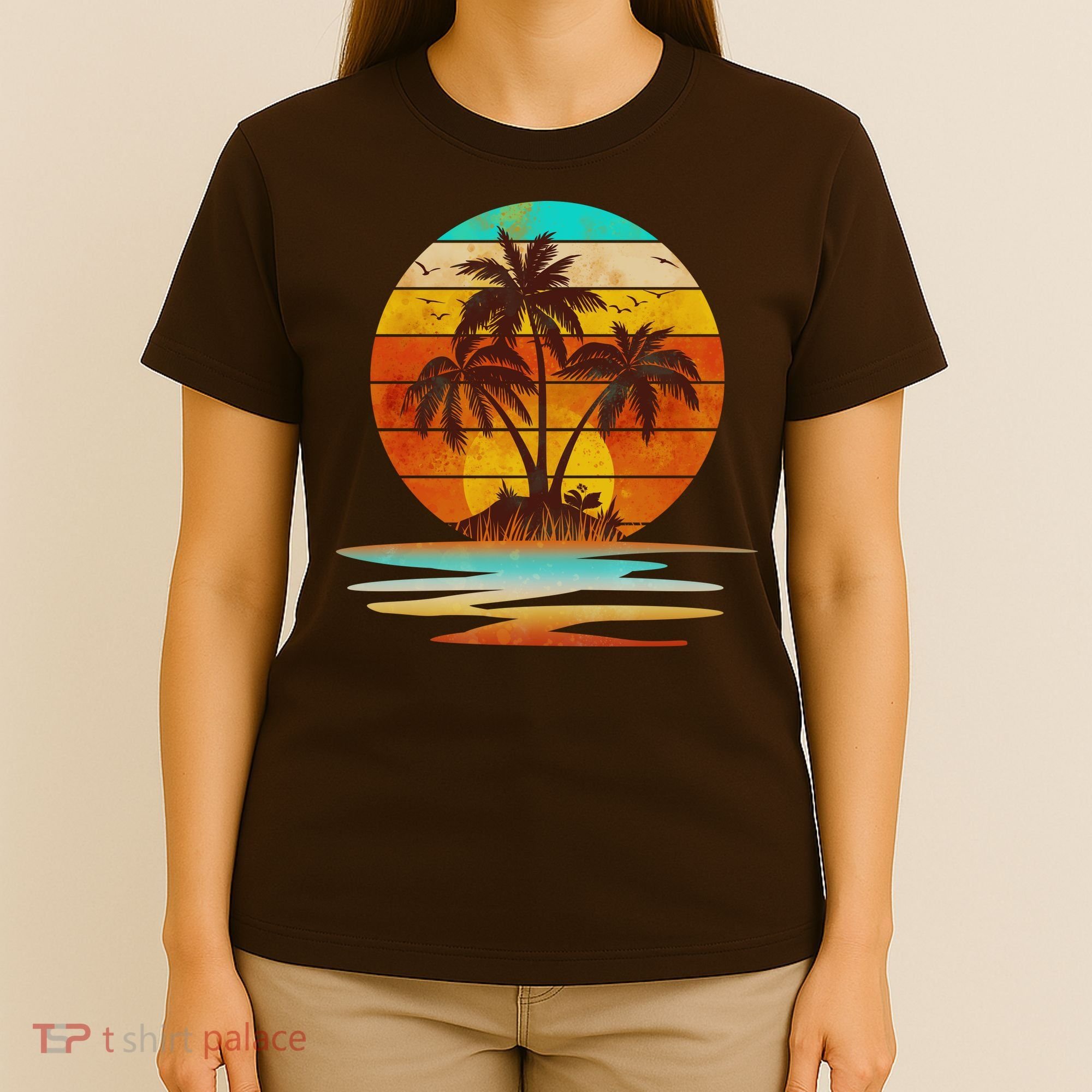 Vintage Island Sunset Emblem T-Shirt