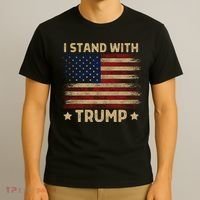Vintage I Stand With Trump Pro Trump Supporter Men Women T-Shirt thumb 3