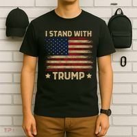 Vintage I Stand With Trump Pro Trump Supporter Men Women T-Shirt thumb 6