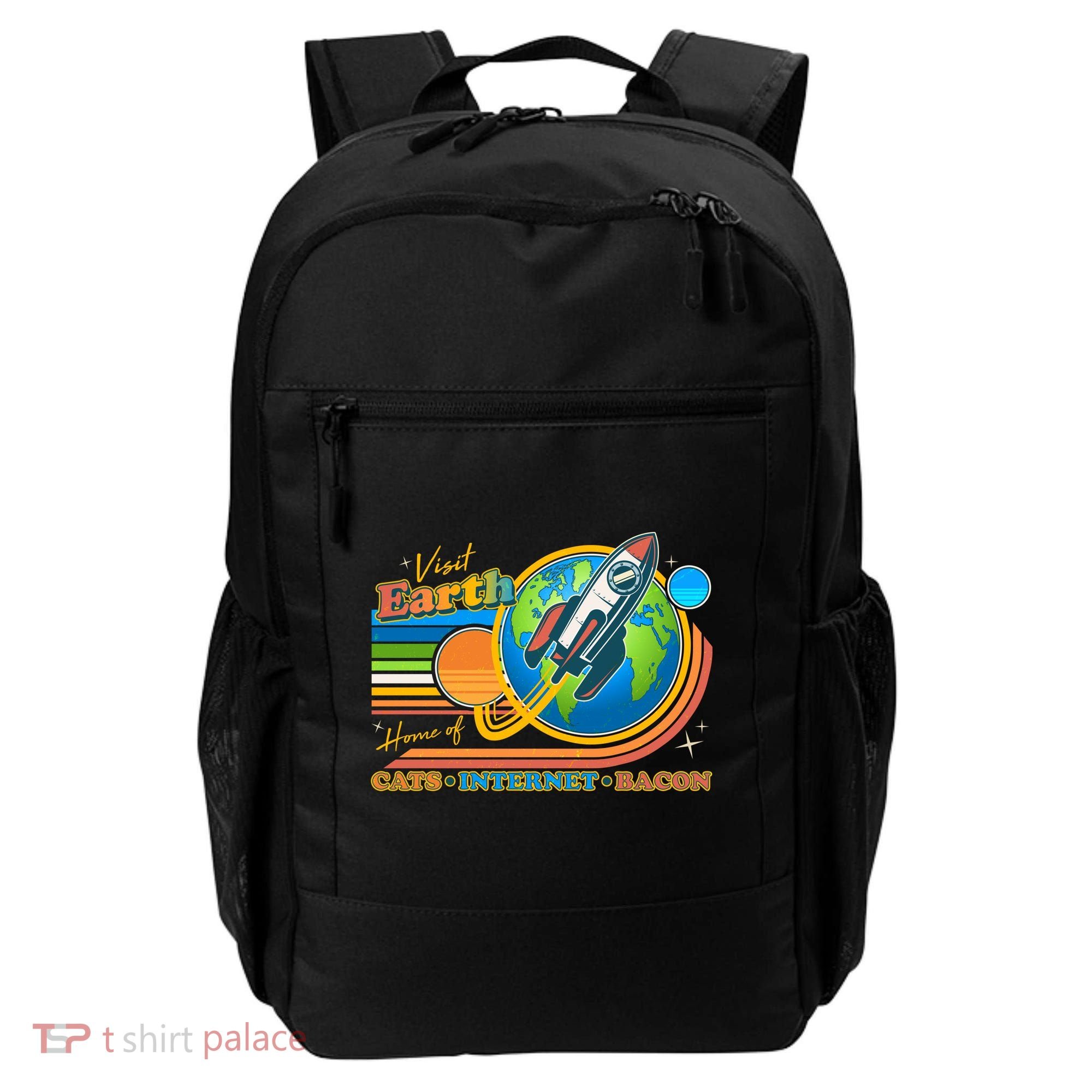 Visit Earth Home Of Cats Internet Bacon Backpack