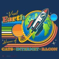 Visit Earth Home Of Cats Internet Bacon Women's Sweatshirt thumb 2