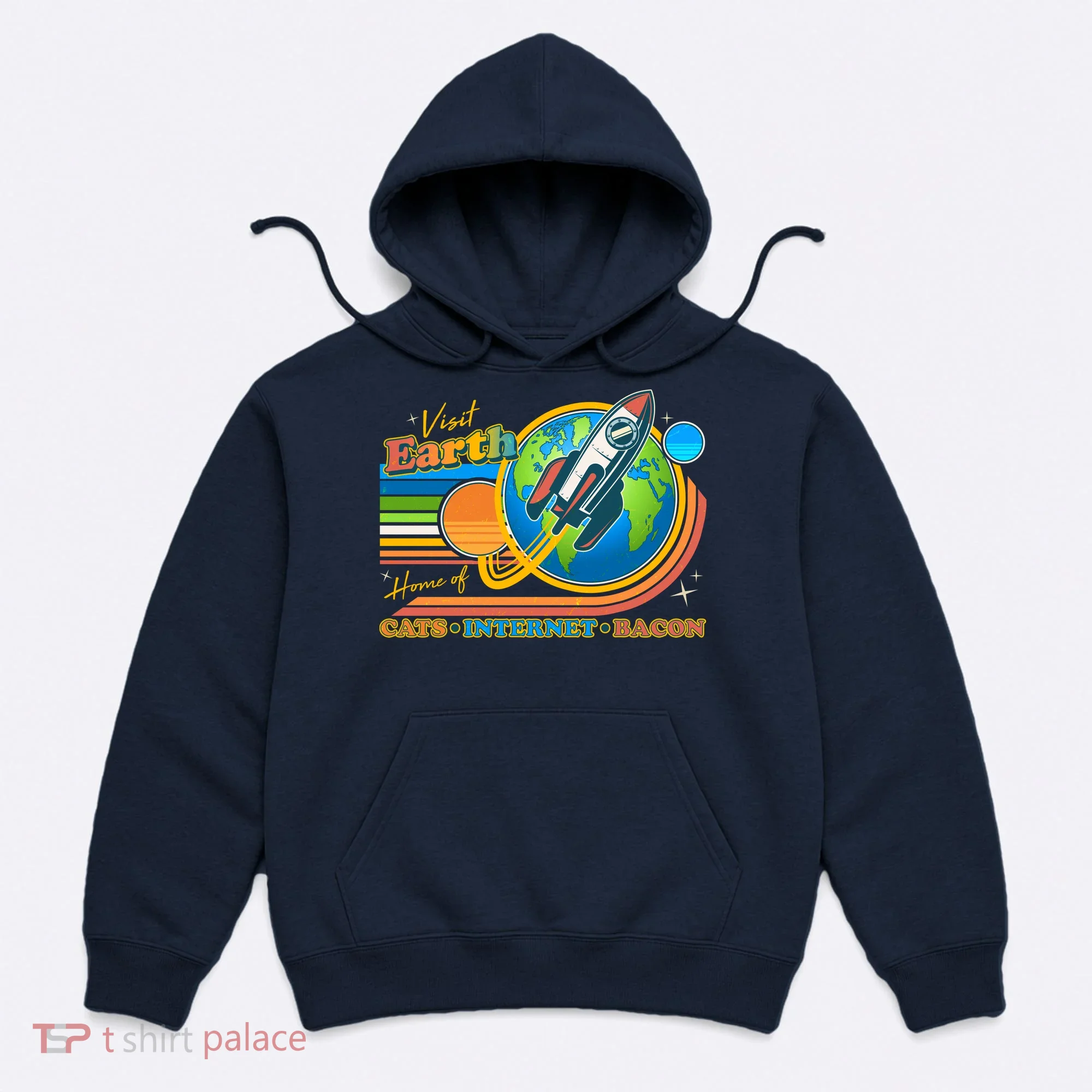 Visit Earth Home Of Cats Internet Bacon Hoodie