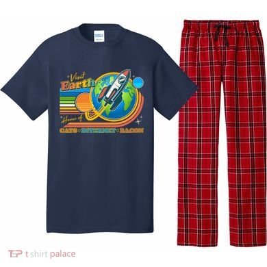 Visit Earth Home Of Cats Internet Bacon Pajama Set