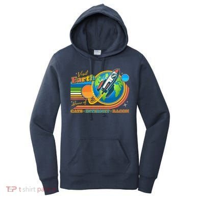 Visit Earth Home Of Cats Internet Bacon Women's Hoodie