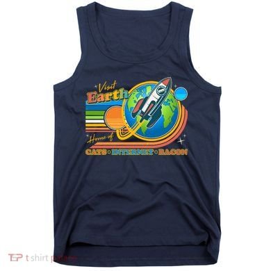 Visit Earth Home Of Cats Internet Bacon Tank Top