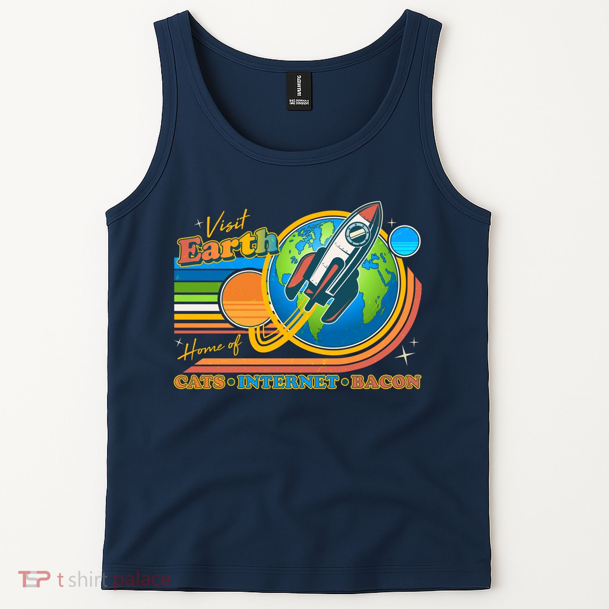 Visit Earth Home Of Cats Internet Bacon Tank Top