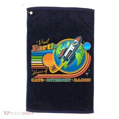 Visit Earth Home Of Cats Internet Bacon Golf Towel