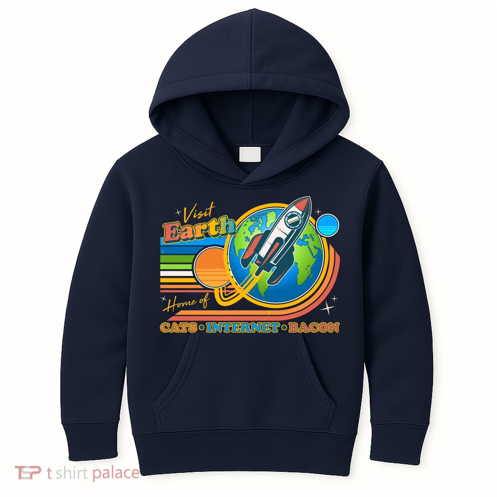 Visit Earth Home Of Cats Internet Bacon Kids Hoodie