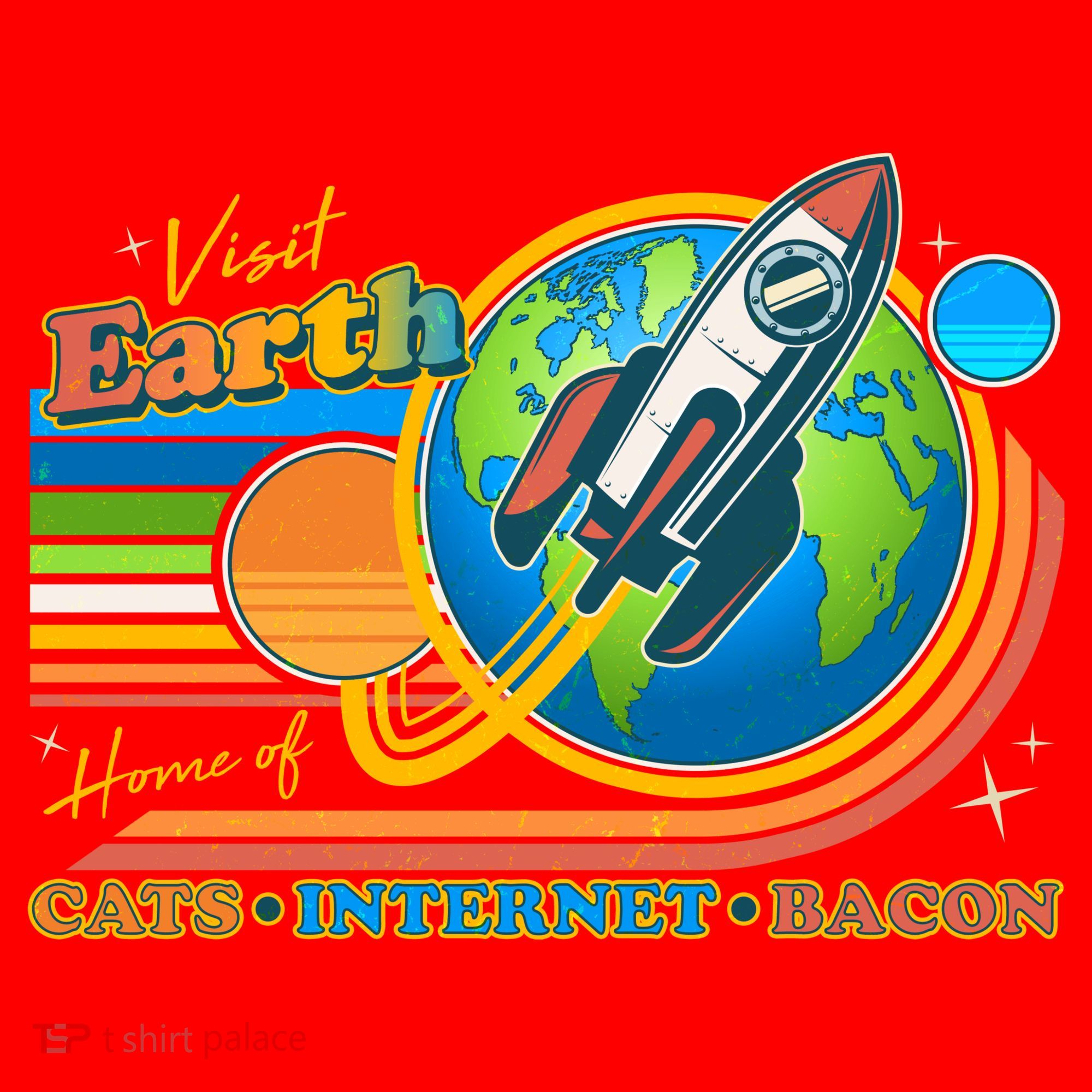 Visit Earth Home Of Cats Internet Bacon Santa Hat