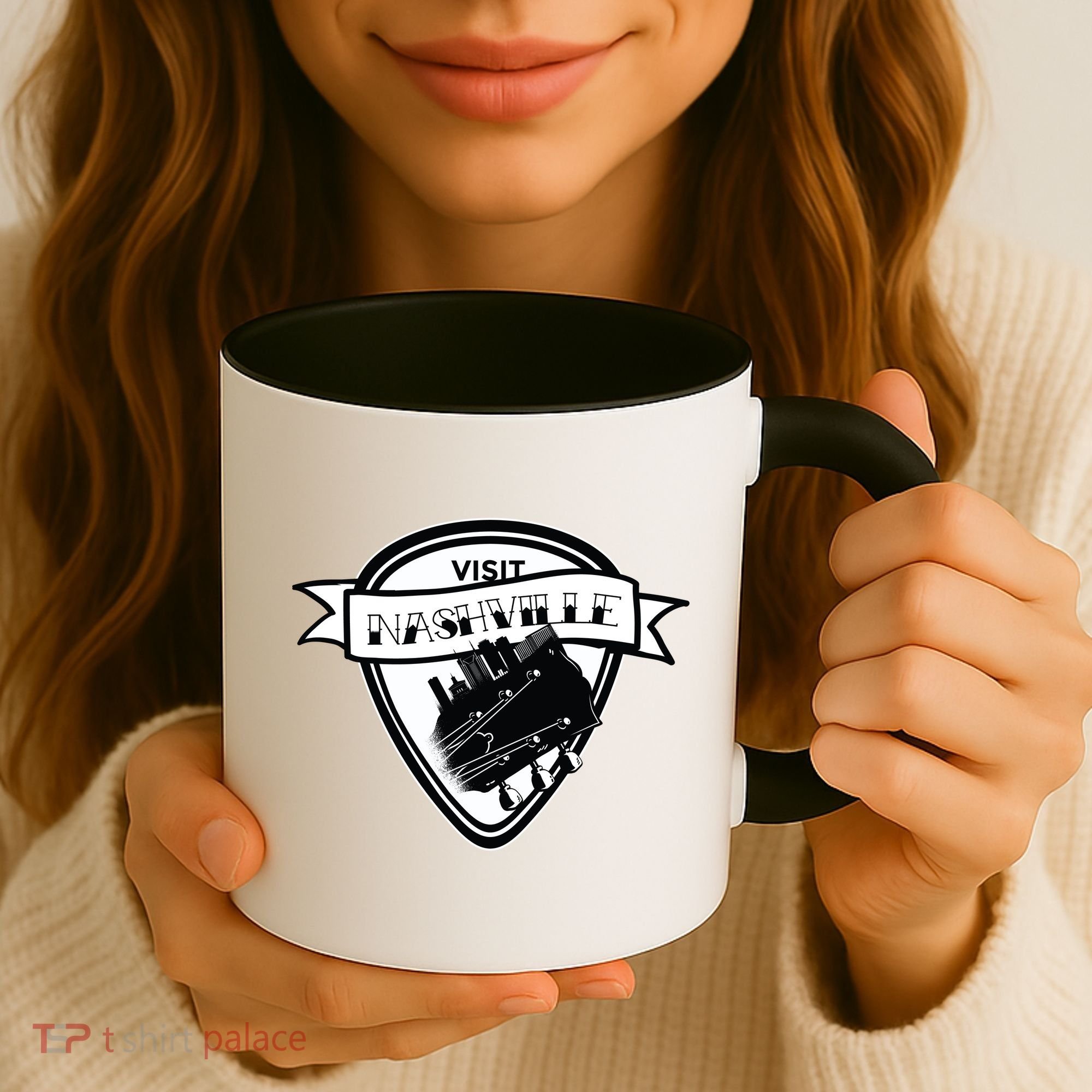 Visit Nashville Guitar Coffee Mug