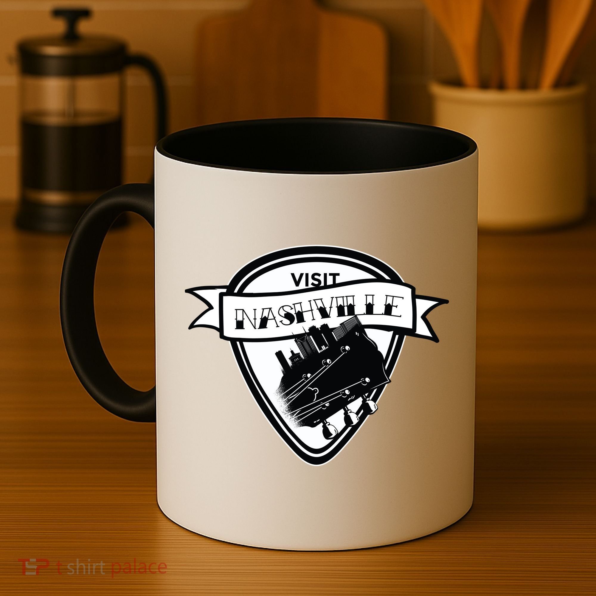 Visit Nashville Guitar Coffee Mug