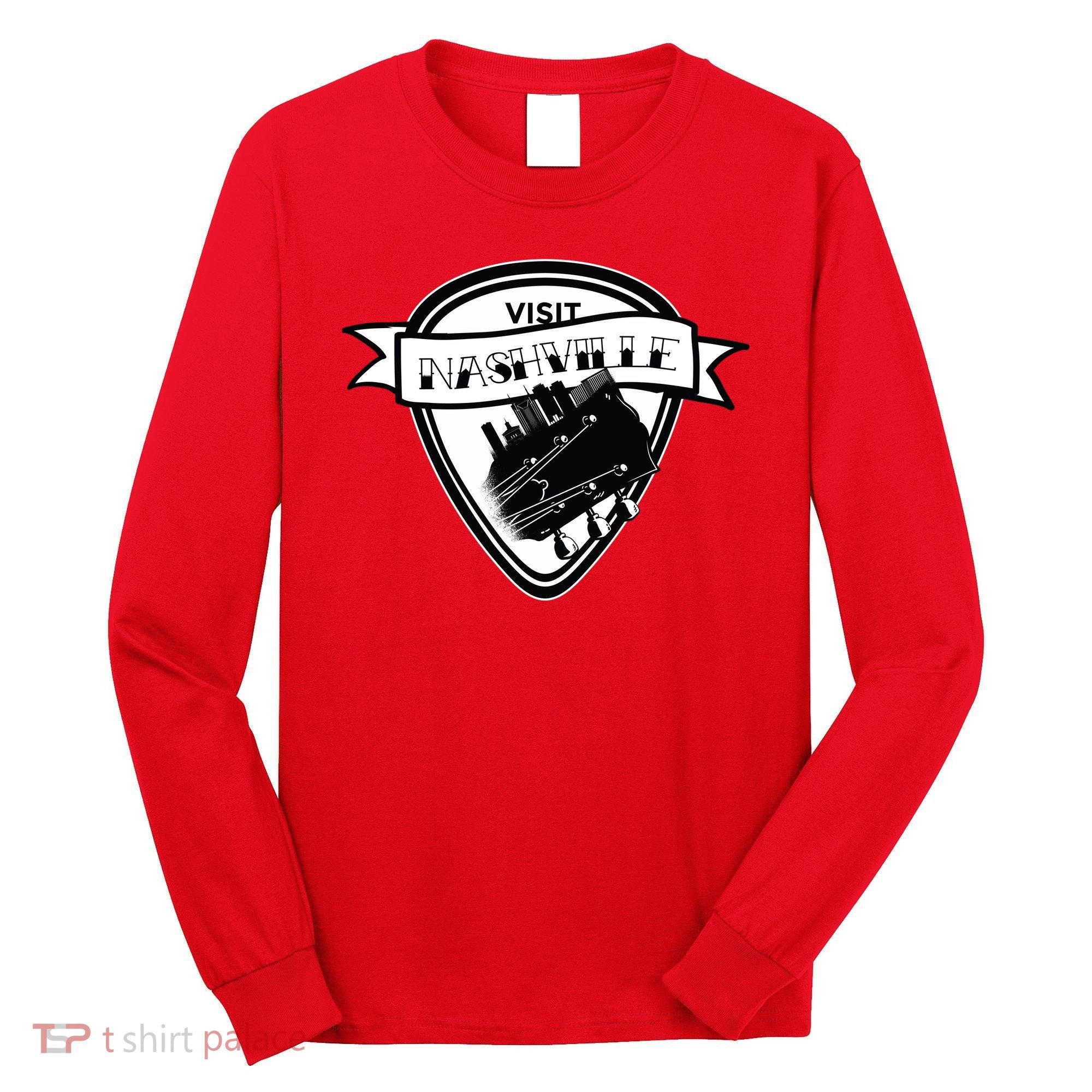 Visit Nashville Guitar Long Sleeve Shirt