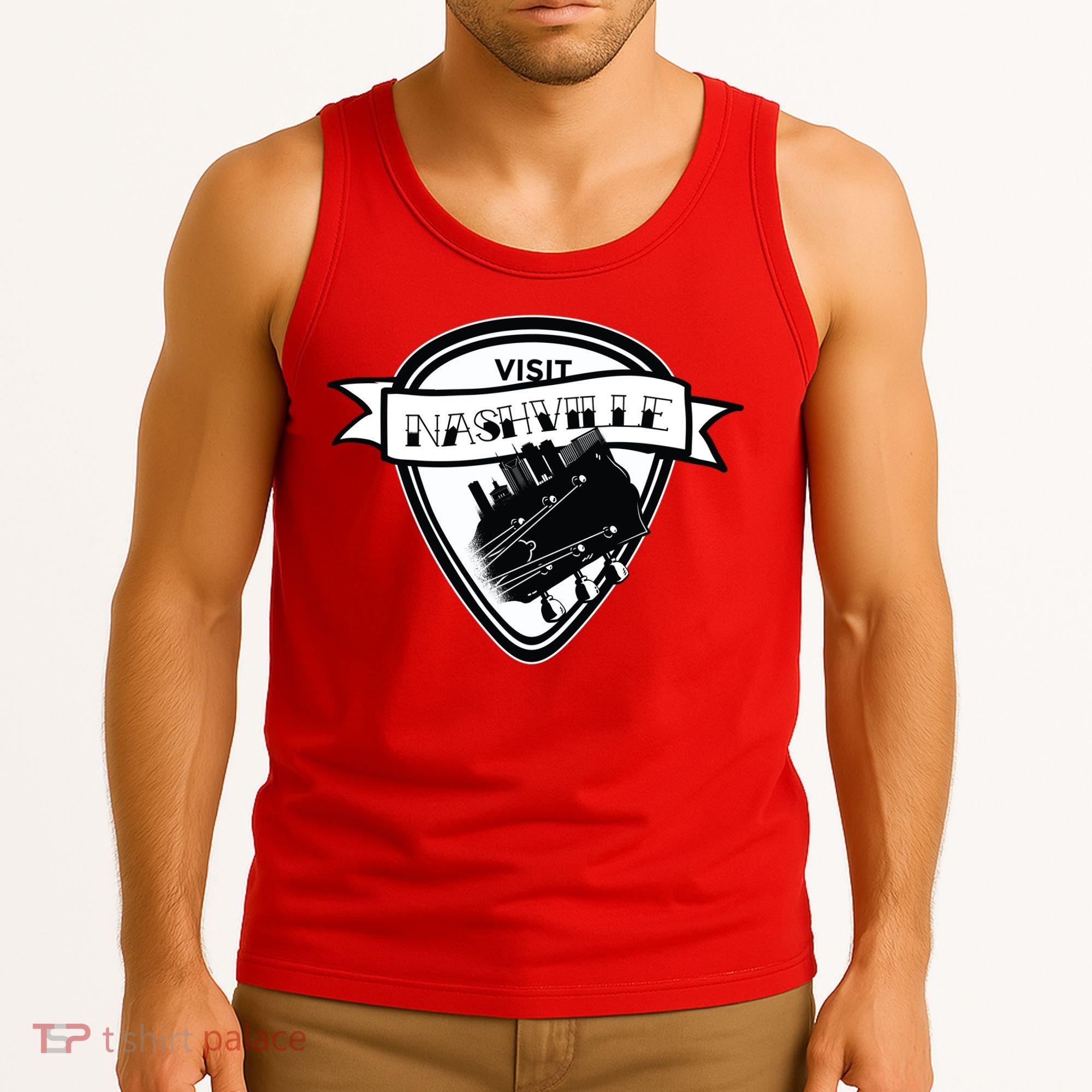 Visit Nashville Guitar Tank Top
