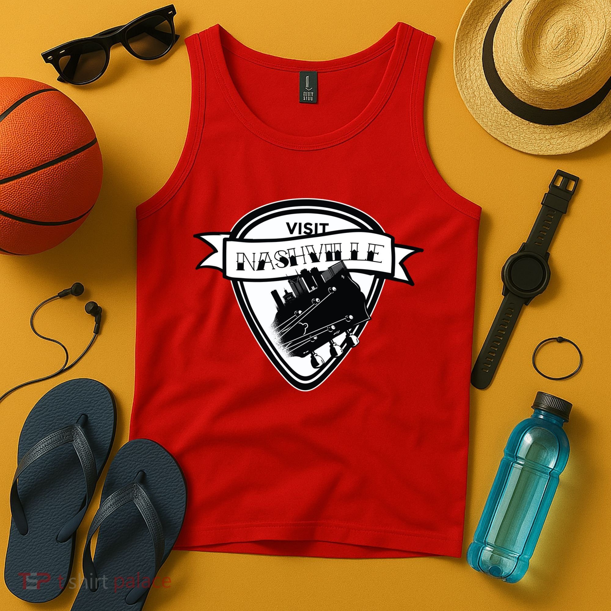 Visit Nashville Guitar Tank Top