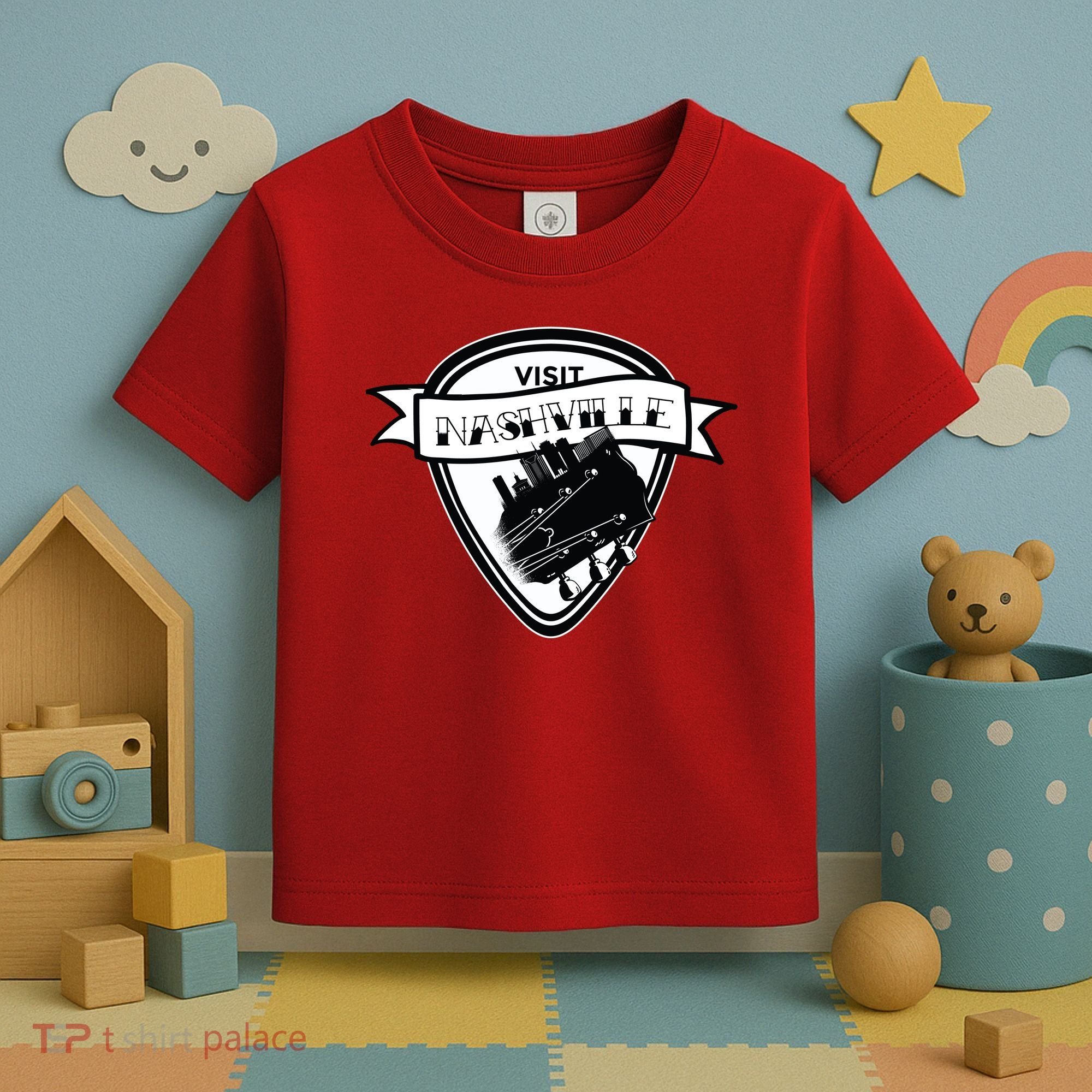 Visit Nashville Guitar Toddler T-Shirt