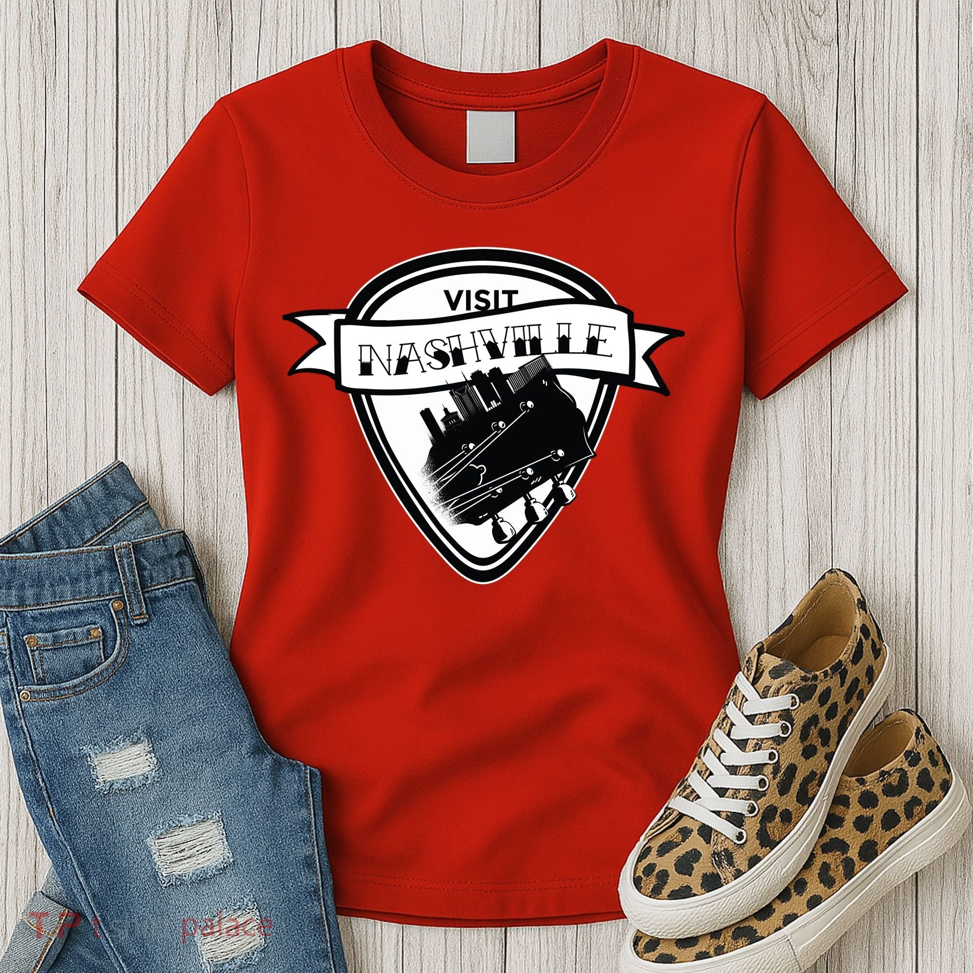 Visit Nashville Guitar Women's T-Shirt