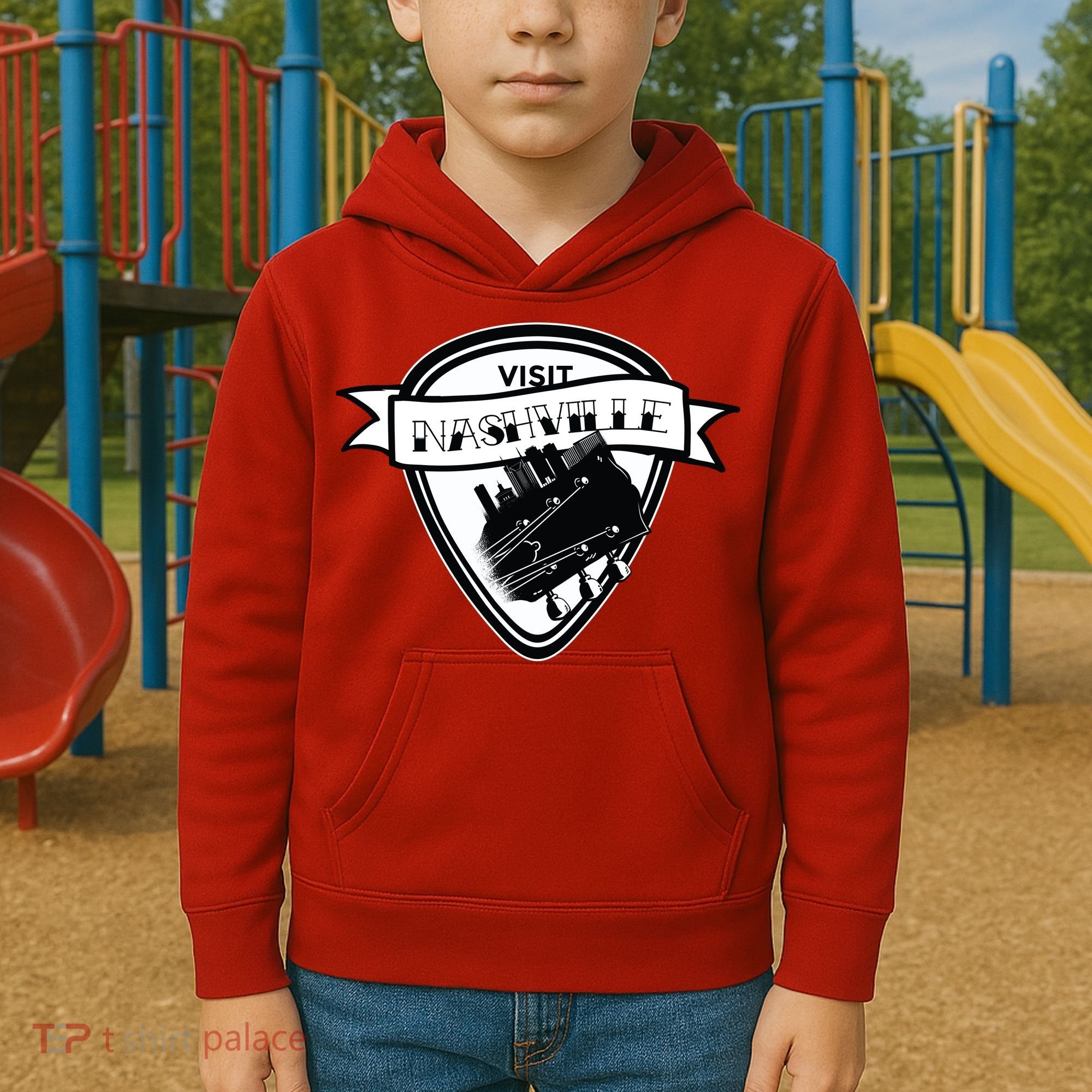 Visit Nashville Guitar Kids Hoodie