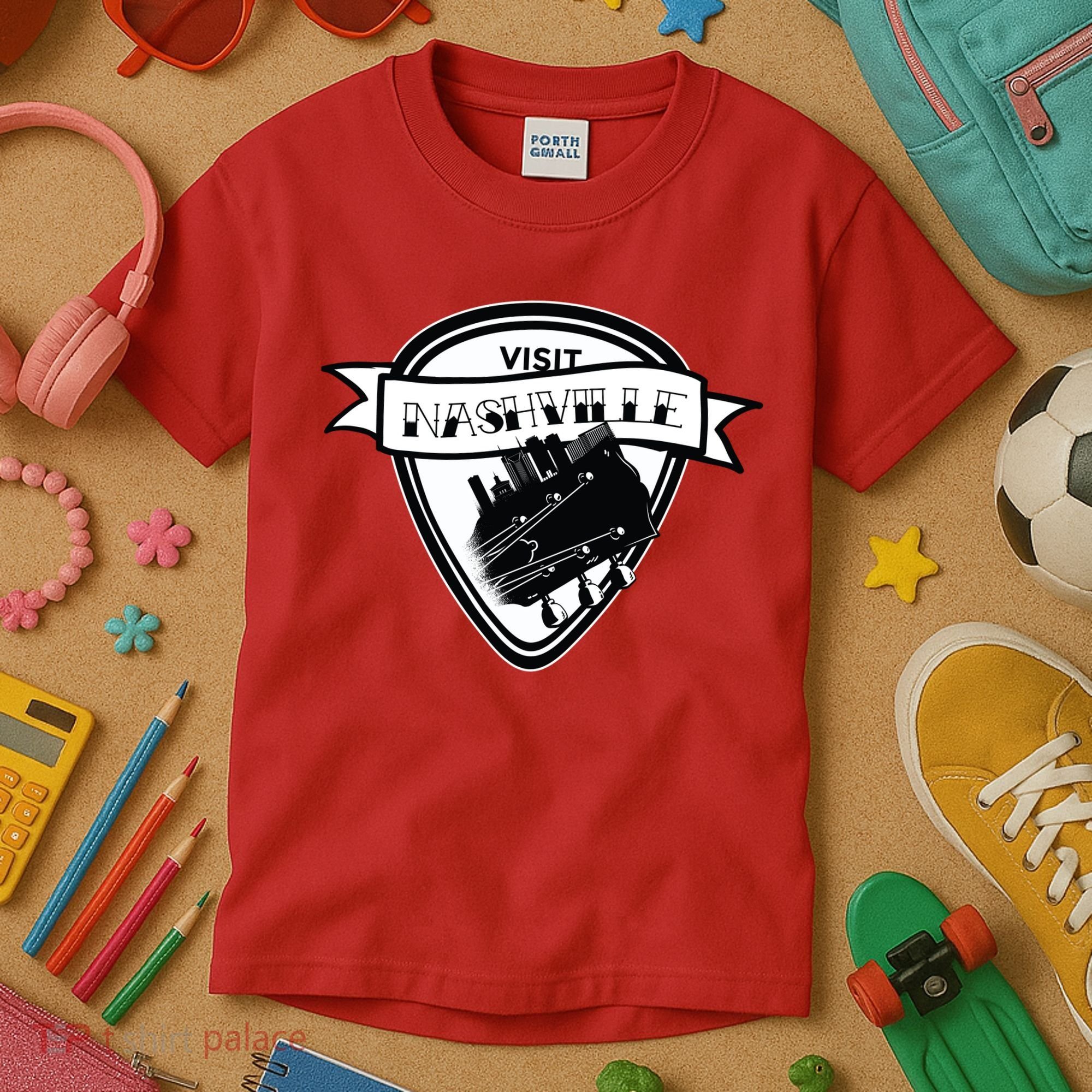 Visit Nashville Guitar Kids T-Shirt