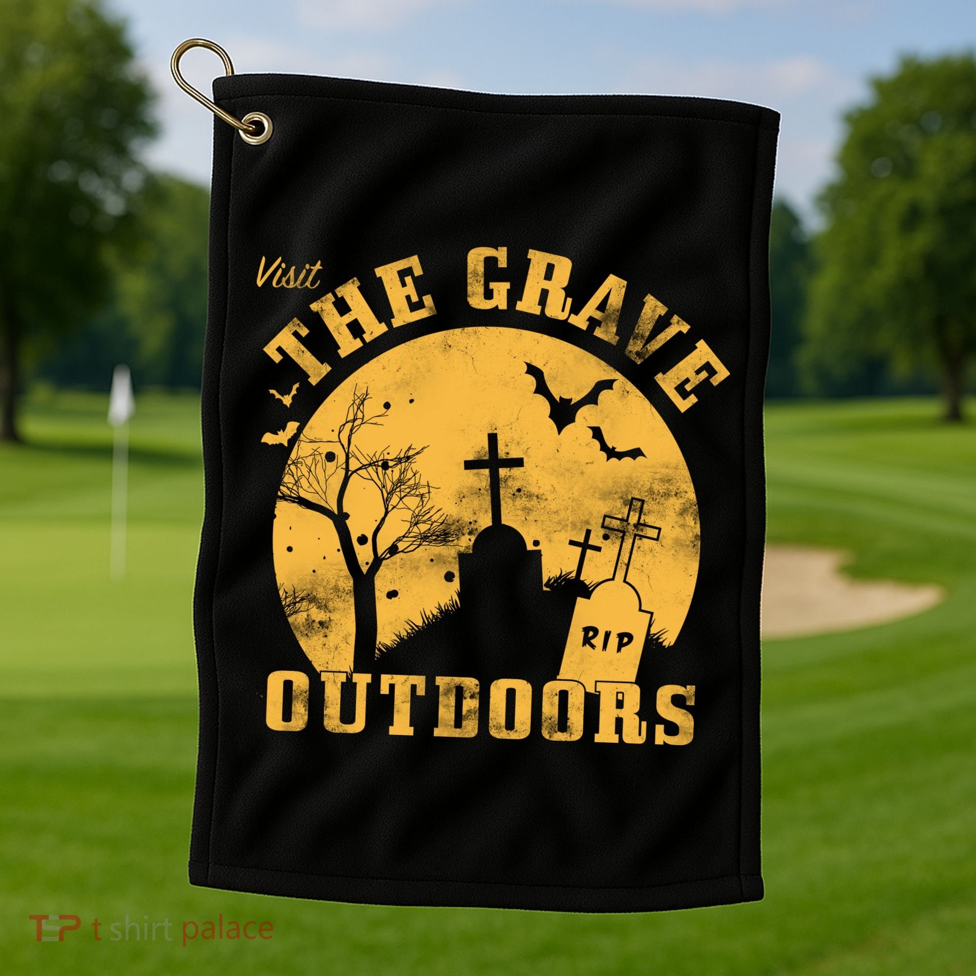 Visit The Grave Outdoors Golf Towel