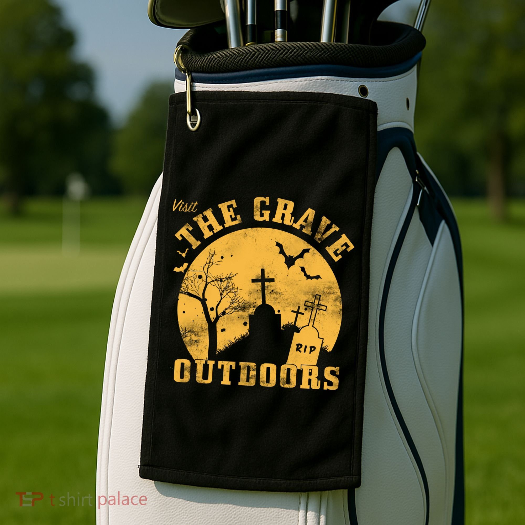 Visit The Grave Outdoors Golf Towel