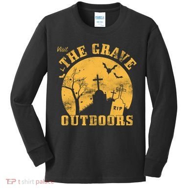 Visit The Grave Outdoors Kids Long Sleeve Shirt