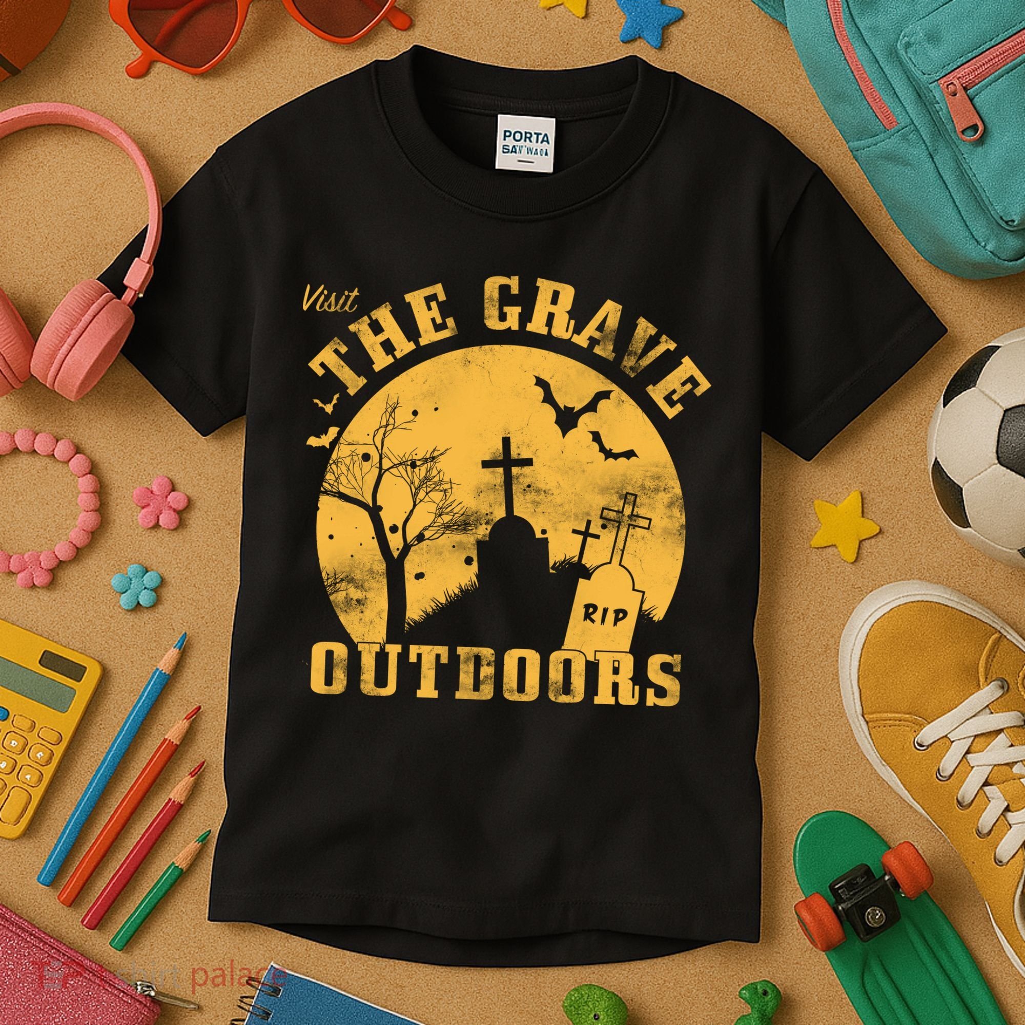 Visit The Grave Outdoors Kids T-Shirt