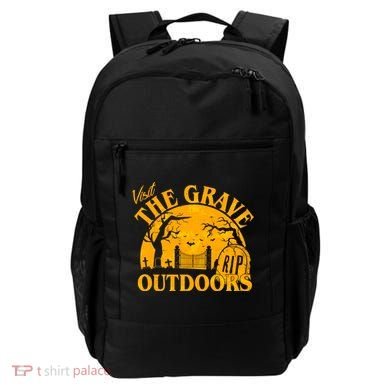 Visit The Grave Outdoors Funny Halloween Backpack