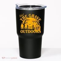 Visit The Grave Outdoors Funny Halloween Tumbler thumb 0