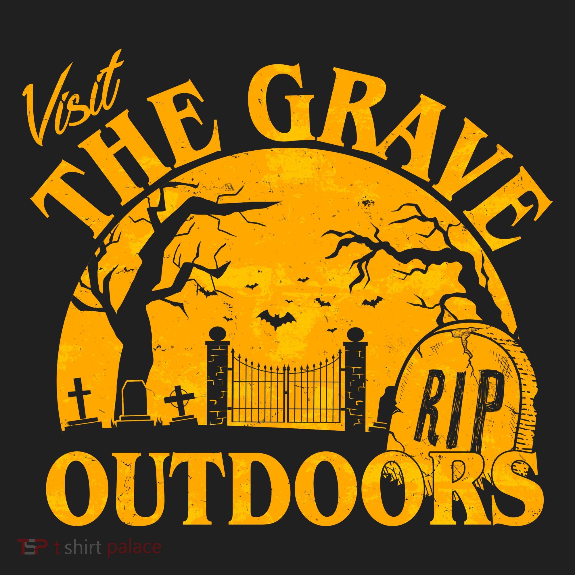 Visit The Grave Outdoors Funny Halloween Tumbler