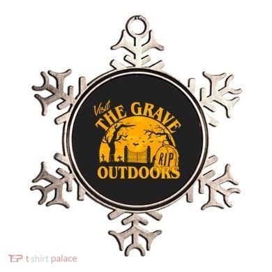 Visit The Grave Outdoors Funny Halloween Ornament