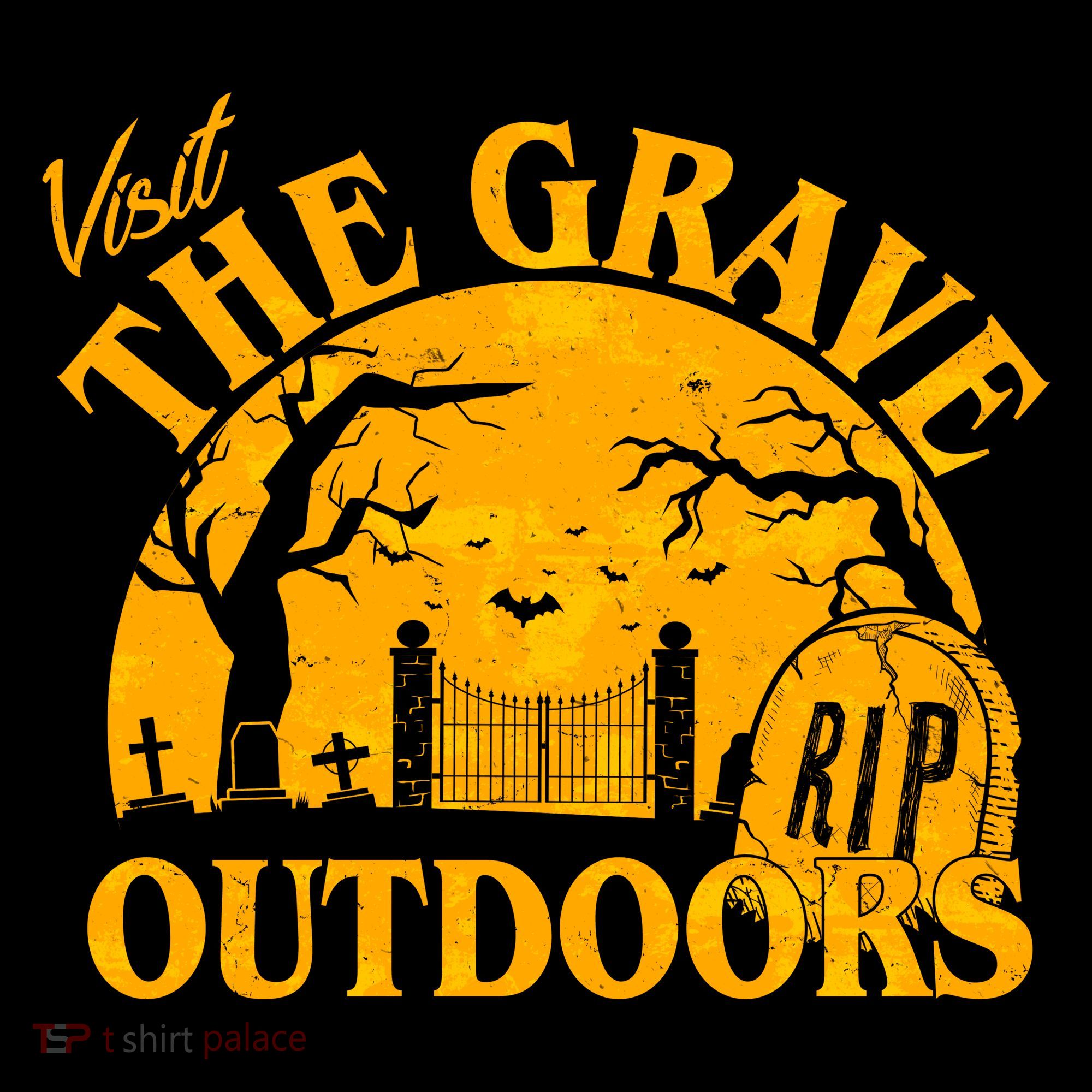 Visit The Grave Outdoors Funny Halloween Ornament