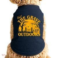 Visit The Grave Outdoors Funny Halloween Doggie Tank thumb 0