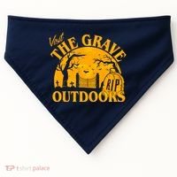 Visit The Grave Outdoors Funny Halloween USA-Made Doggie Bandana thumb 0