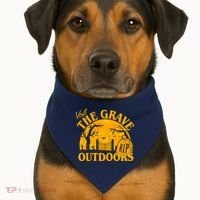 Visit The Grave Outdoors Funny Halloween USA-Made Doggie Bandana thumb 1